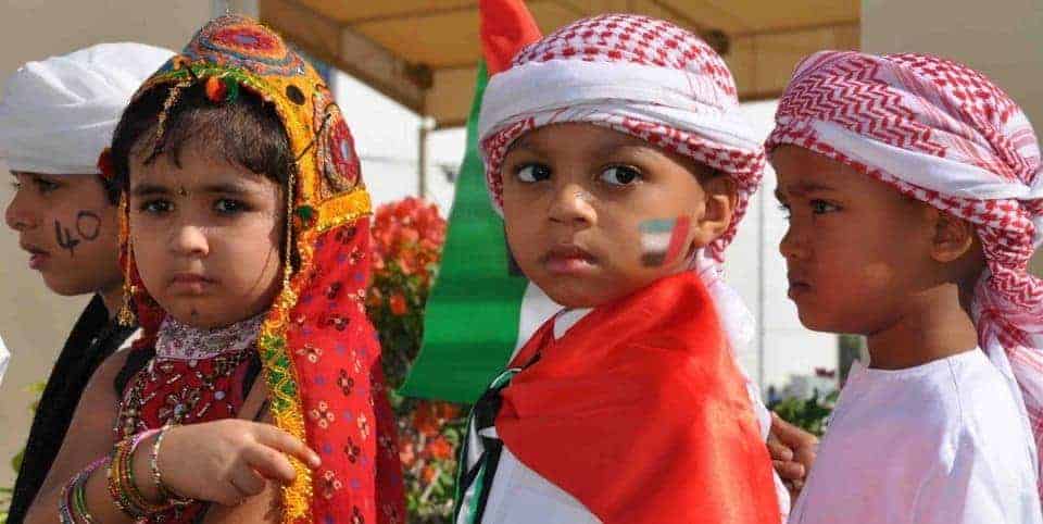 Emirati Kids Celebrating Happy New Year