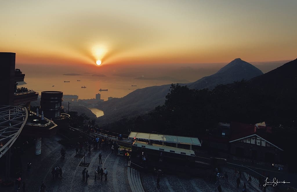 sunset over Hong Kong